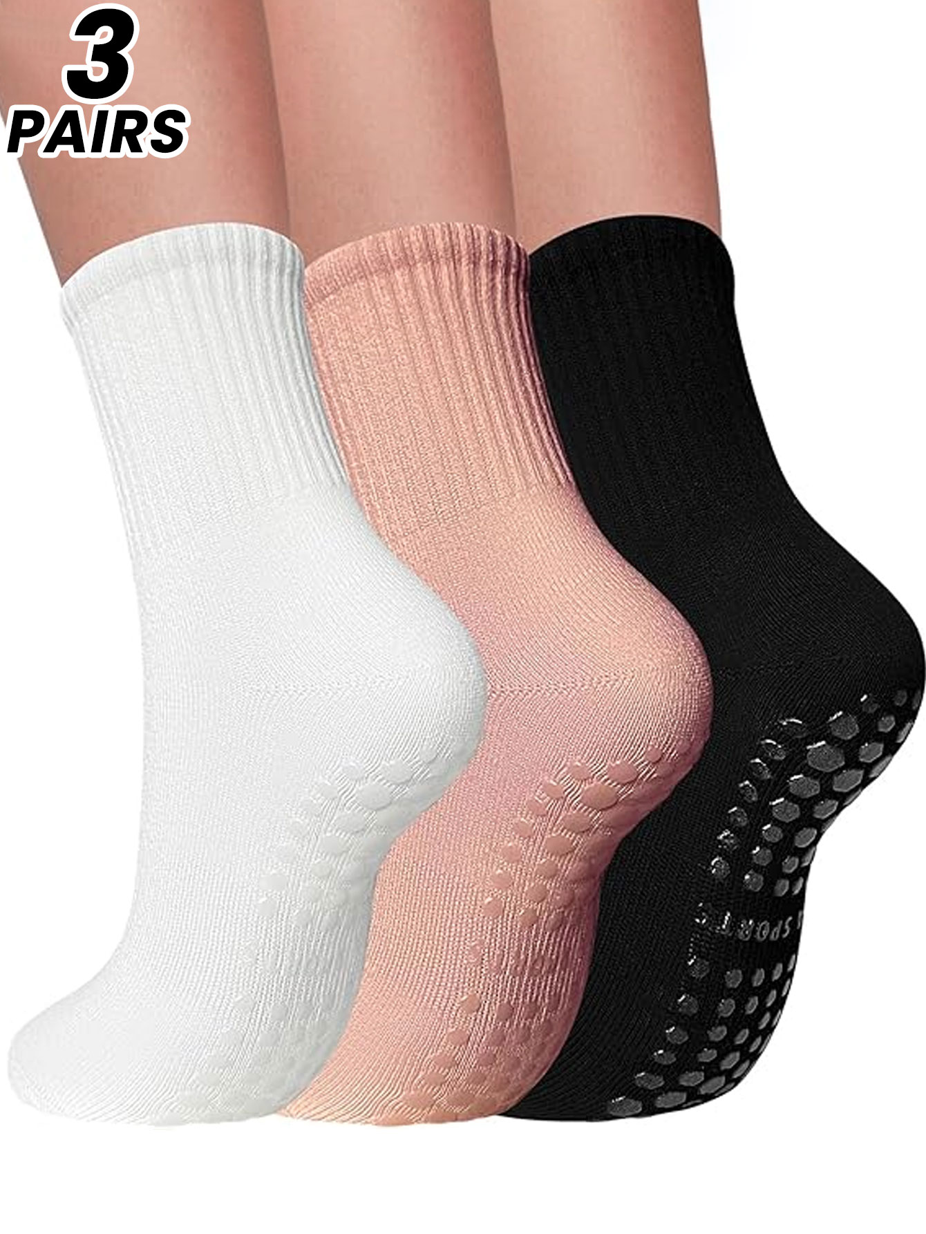 Grip Sock Yoga - 3 paires de chaussettes de yoga